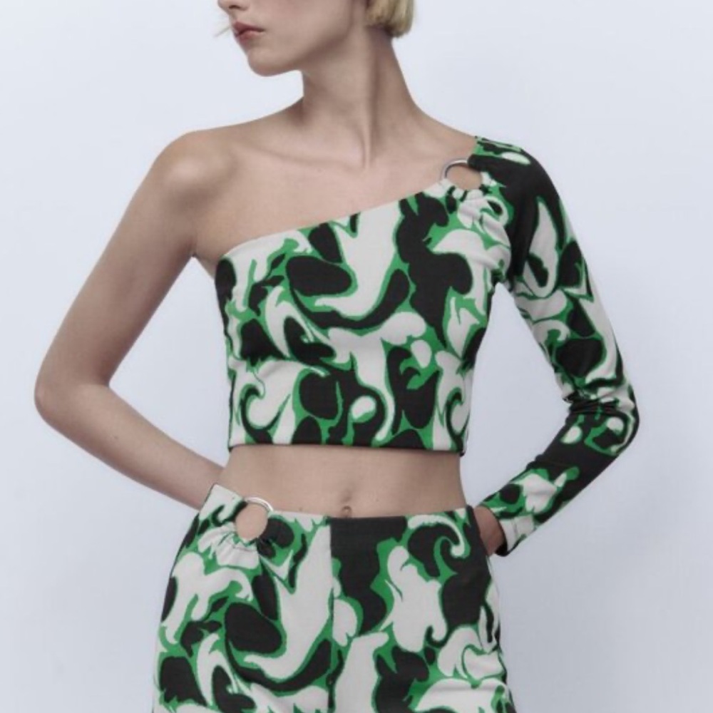 Zara one-shoulder crop top